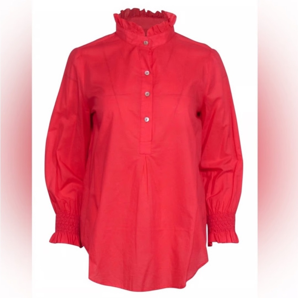 Tuckernuck Poppy Red Teagan Popover Shirt XXL